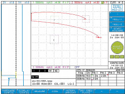 Screen shot of InSite CT display during eddy current iinspection of welding rod and wire