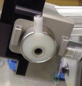 Custom eddy current test probe used to verify proper heat treat of precision ball bearings